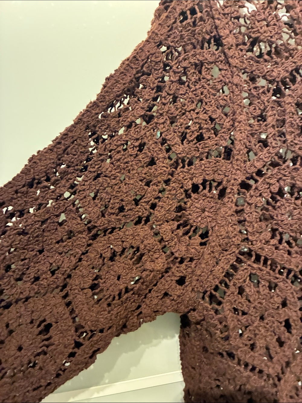 Rebellion Brown Crochet Button-Front Cardigan - Picture 3 of 5